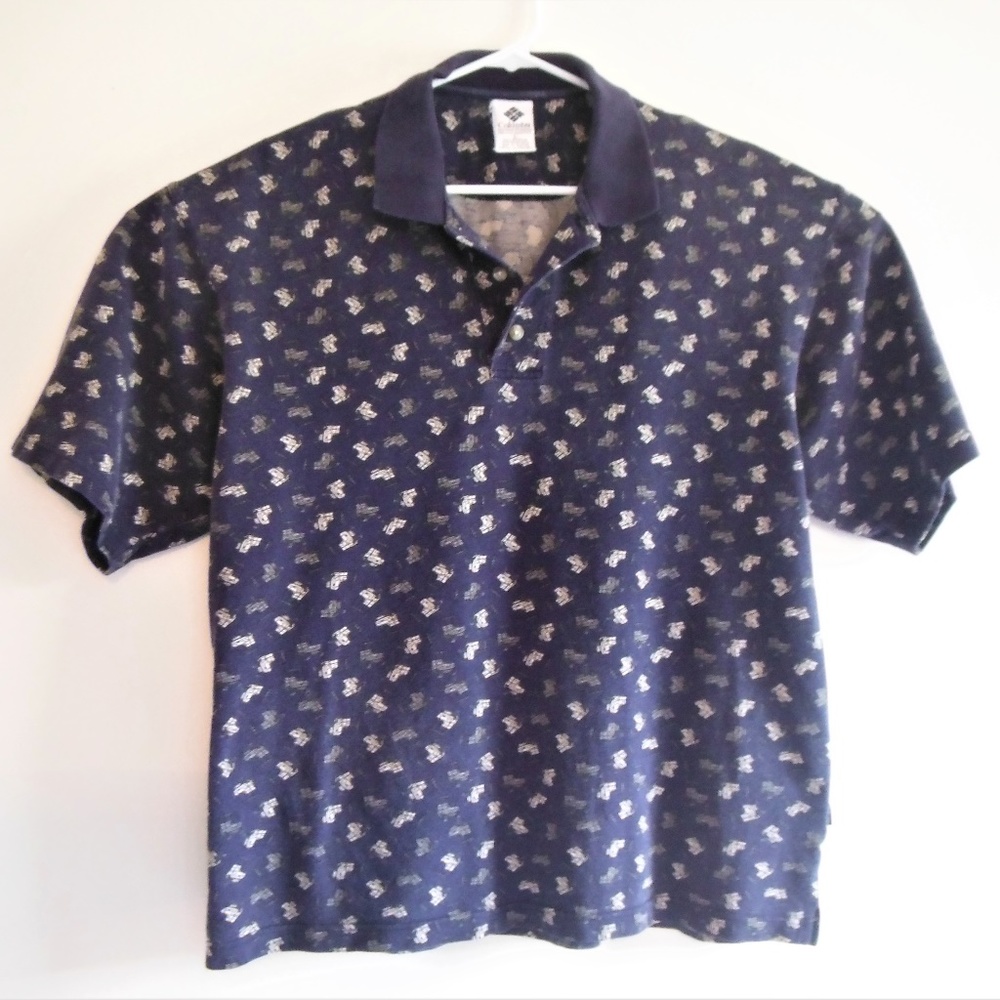 Mens Columbia Golf Cart Print Polo Shirt - Large - Picture 1 of 8
